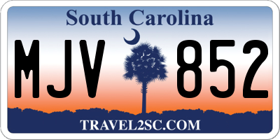 SC license plate MJV852
