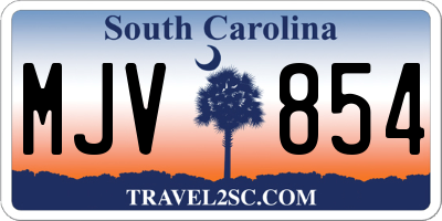 SC license plate MJV854