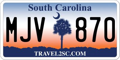 SC license plate MJV870