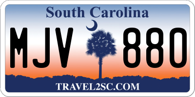 SC license plate MJV880