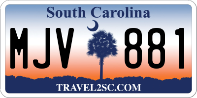 SC license plate MJV881