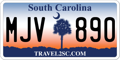 SC license plate MJV890
