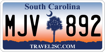 SC license plate MJV892