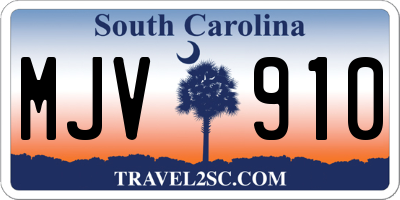 SC license plate MJV910