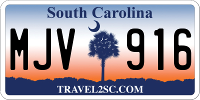 SC license plate MJV916