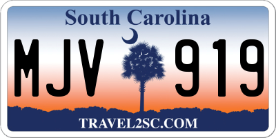 SC license plate MJV919