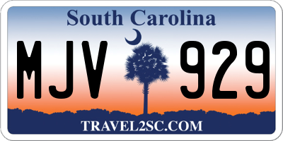 SC license plate MJV929