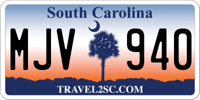 SC license plate MJV940