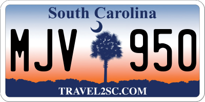 SC license plate MJV950