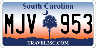 SC license plate MJV953