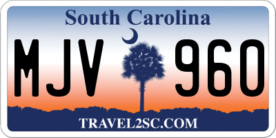 SC license plate MJV960
