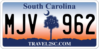 SC license plate MJV962
