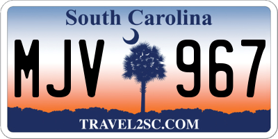 SC license plate MJV967