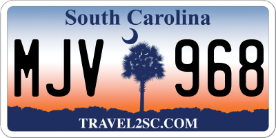 SC license plate MJV968
