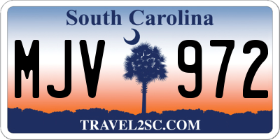 SC license plate MJV972