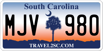 SC license plate MJV980