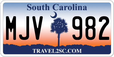 SC license plate MJV982