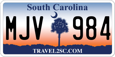 SC license plate MJV984