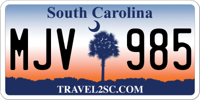 SC license plate MJV985