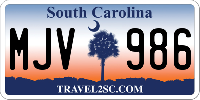 SC license plate MJV986