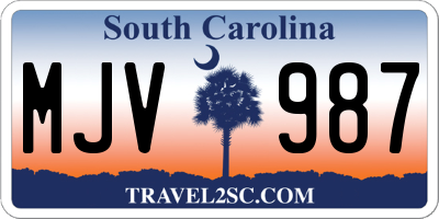 SC license plate MJV987