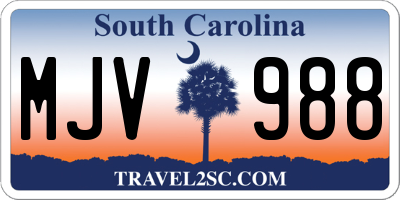 SC license plate MJV988