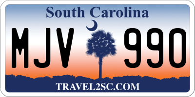 SC license plate MJV990