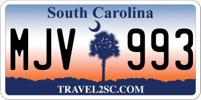 SC license plate MJV993