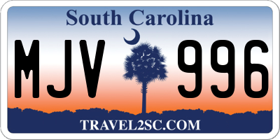 SC license plate MJV996