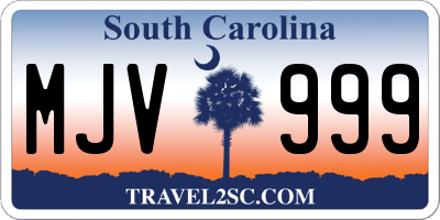 SC license plate MJV999