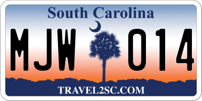 SC license plate MJW014