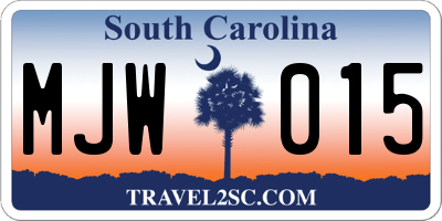 SC license plate MJW015
