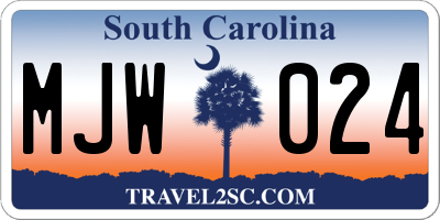SC license plate MJW024