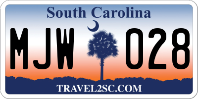 SC license plate MJW028