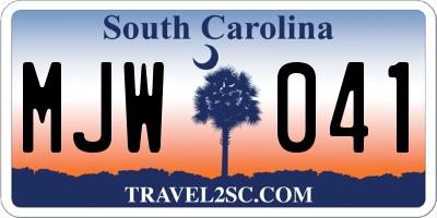 SC license plate MJW041
