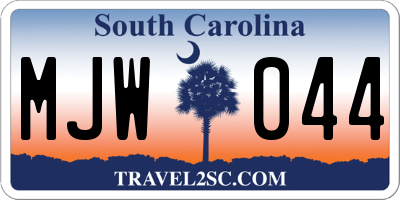 SC license plate MJW044