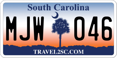 SC license plate MJW046