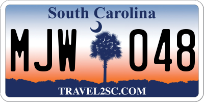 SC license plate MJW048
