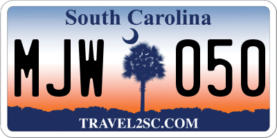 SC license plate MJW050