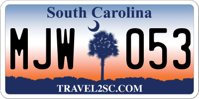 SC license plate MJW053