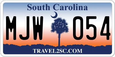 SC license plate MJW054