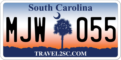 SC license plate MJW055