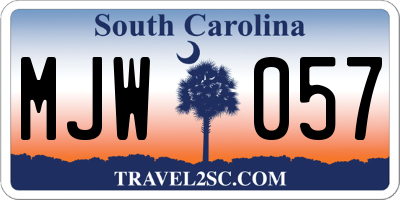 SC license plate MJW057