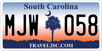 SC license plate MJW058