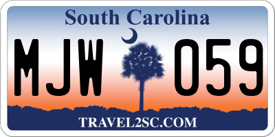 SC license plate MJW059
