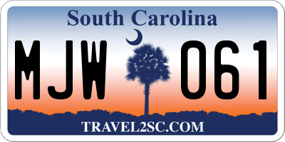 SC license plate MJW061