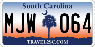 SC license plate MJW064