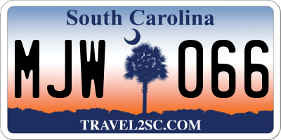 SC license plate MJW066