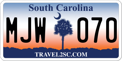 SC license plate MJW070