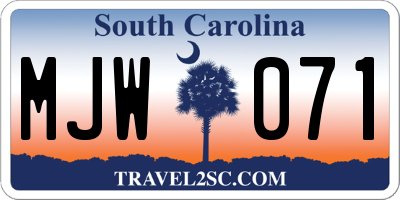 SC license plate MJW071